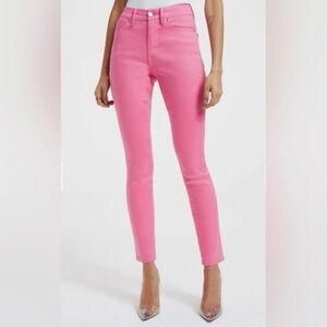 Good American Coated Skinny Jeans Sorority Pink